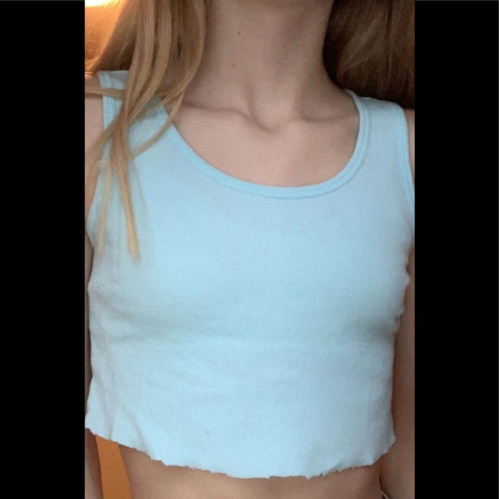 blue crop top